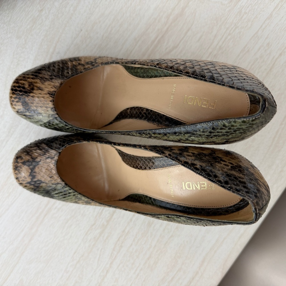 FENDI Fendista Python Stiletto Platform Heels|41|Snakeskin Baddie Mobwife Italy - Picture 8 of 9